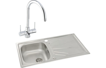 Inset Abode Trydent 1B Inset St/Steel Sink & Nexa Tap Pack ABDP0001