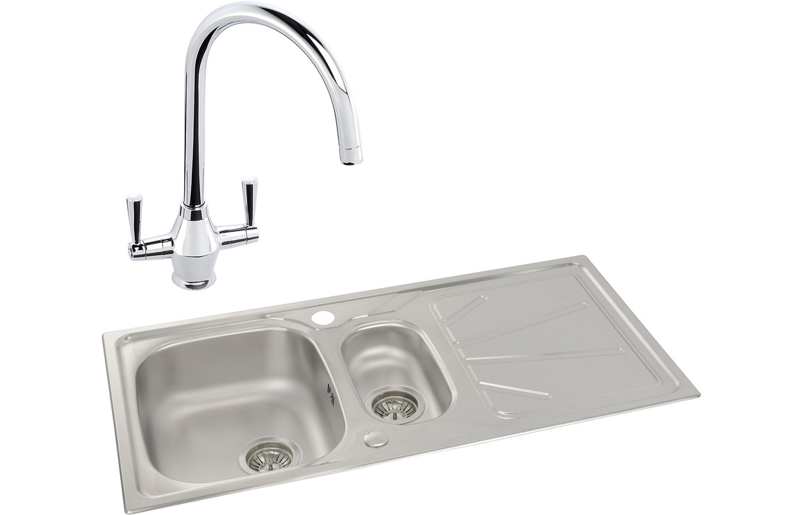 Inset Abode Trydent 1.5B Inset St/Steel Sink & Astral Tap Pack ABDP0004