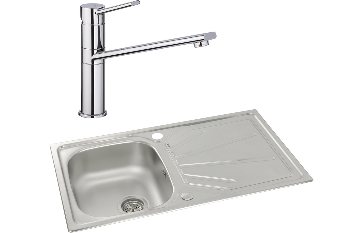 Inset Abode Trydent 1B Inset St/Steel Sink & Specto Tap Pack ABDP0006