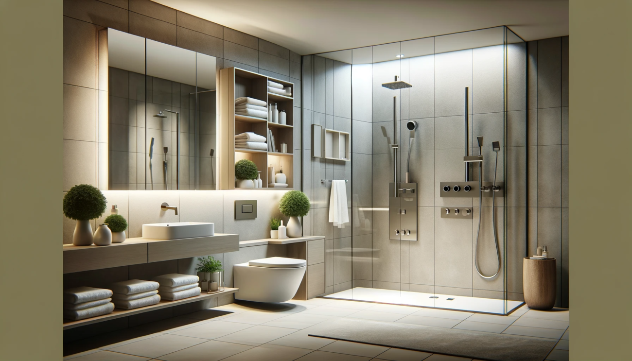 A modern bathroom design featuring a sleek wall-hung toilet, an under-mount sink with a minimalist faucet The foundations of a functional bathroom