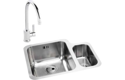 Undermount Abode Matrix 1.5B LHMB Undermount St/Steel Sink & Atlas Tap Pack ABDP0039