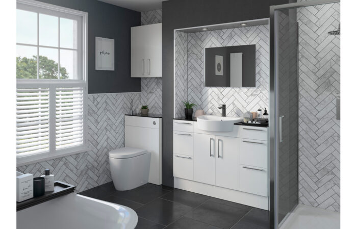 Tall End Panel Cadgwith Cove 2200x330mm Tall End Panel - White Gloss TTSO2677