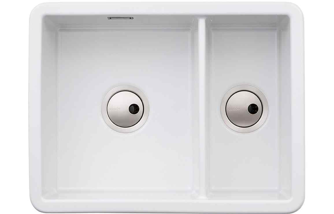 Inset/Undermount Abode Sandon 1.5B Ceramic Undermount/Inset Sink - White AW1033