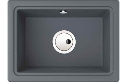 Undermount Abode Denton Compact 1B Undermount Sink - Grey Metallic AW3167