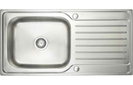 Inset Prima Deep 1B & Drainer Inset Sink - Polished Steel CPR030