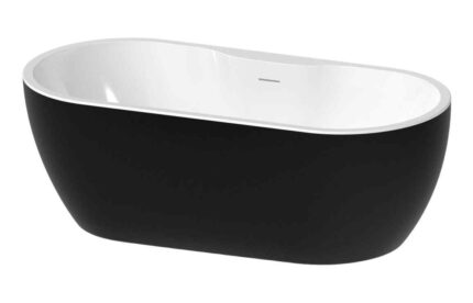 Freestanding Bath //2Go Freestanding 1650x745x580mm 0TH Bath - Gloss Black TTSO111369