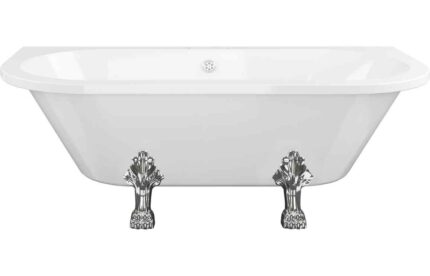 Freestanding Bath Hayle Towans Freestanding Back To Wall 1700x800x600mm 2TH Bath w/Feet - White TTSO102813