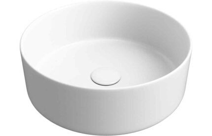 Countertop/Vessel Washbowl Bovisand Bay 355mm Ceramic Round Washbowl & Waste - Matt White TTSO100508