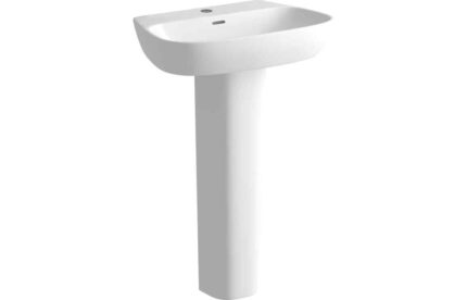 Basin & Full Pedestal Ayrmer Cove 600x400mm 1TH Basin & Full Pedestal TTSO1752