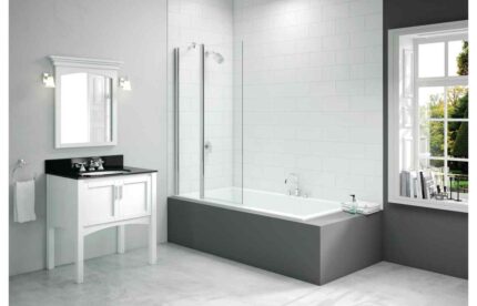 Bath Screen Merlyn 900x1500mm 2-Panel Square Folding Bath Screen (6mm) DIBS0018