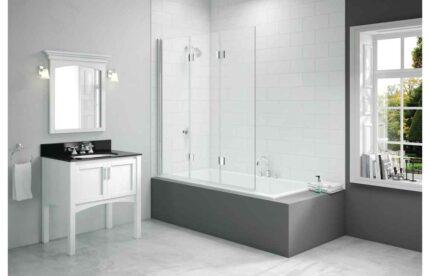 Bath Screen Merlyn 1400x1500mm 3-Panel Folding Hinged Bath Screen (8mm) DIBS0032