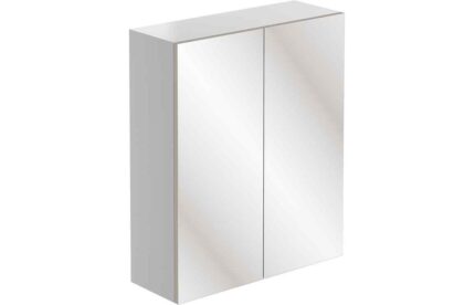 Mirrored Unit Portscatho 600mm 2 Door Mirrored Wall Unit - White Gloss TTSO2803