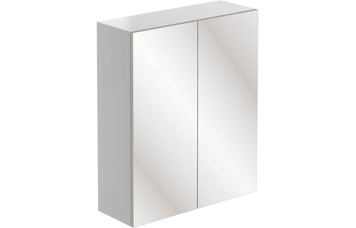 FU_DIFT1578_CO Mirrored Unit Portscatho 600mm 2 Door Mirrored Wall Unit - White Gloss TTSO2803