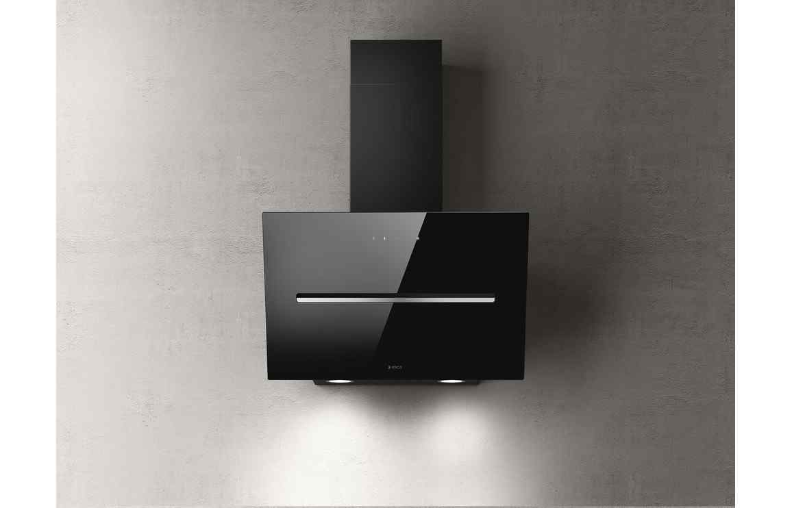 Shy-60-BLK_CO Chimney Elica Shy 60cm Chimney Hood - Black Glass LEH2122